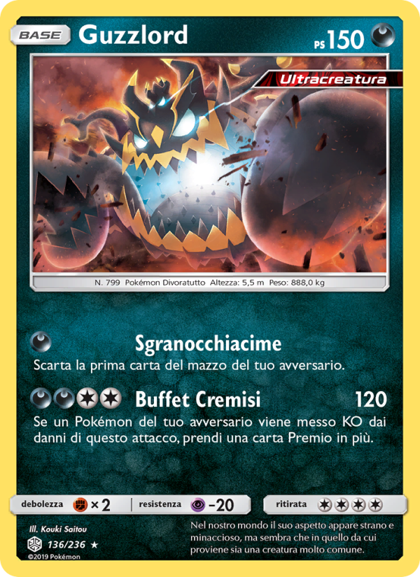 Guzzlord 136/271 — Cosmic Eclipse (Italian Pokémon TCG card)