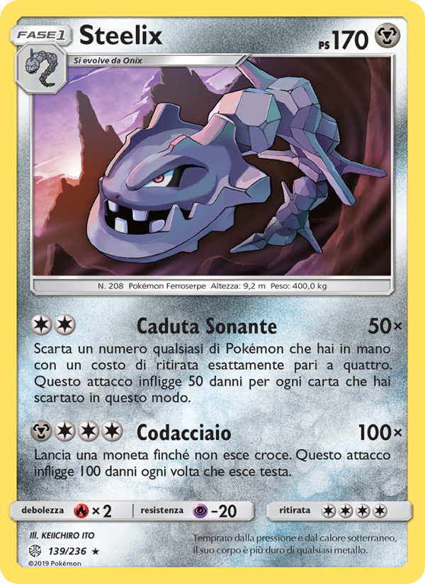 Steelix 139/271 — Cosmic Eclipse (Italian Pokémon TCG card)