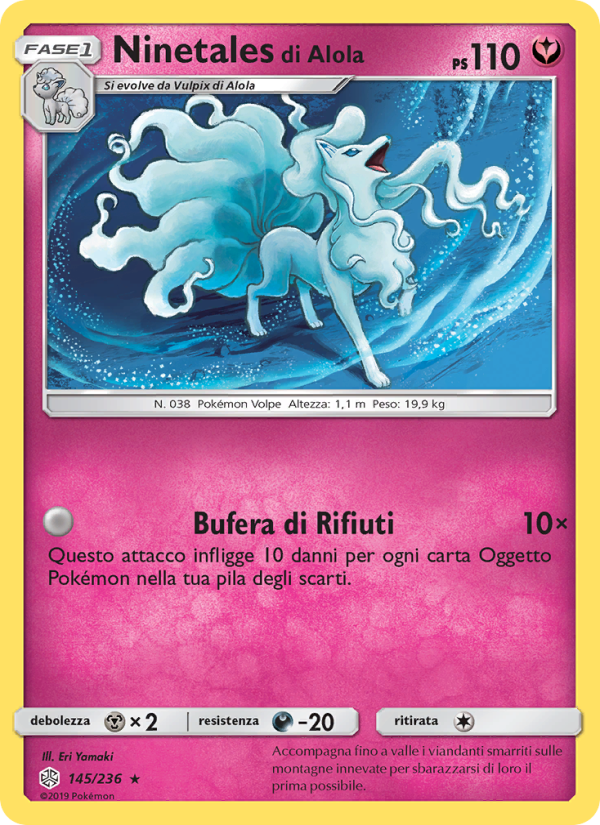 Ninetales di Alola 145/271 — Cosmic Eclipse (Italian Pokémon TCG card)
