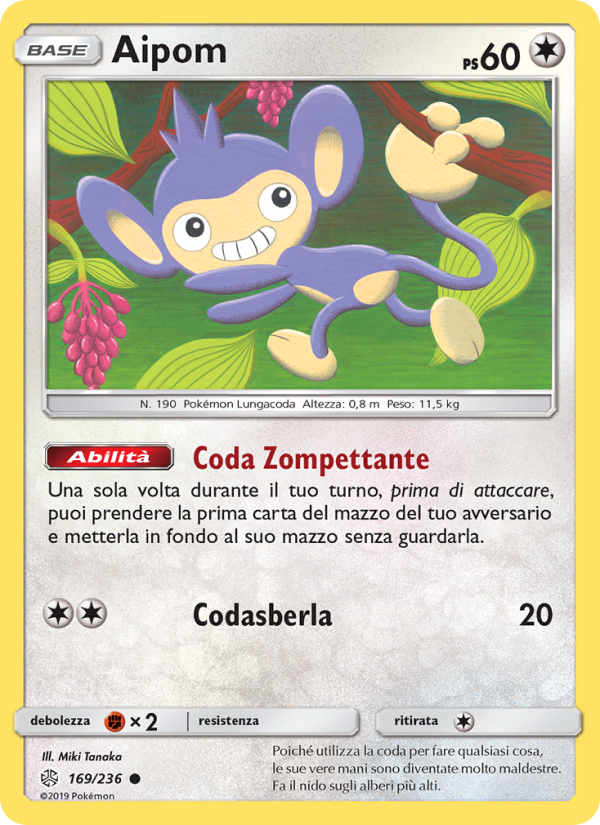 Aipom 169/271 — Cosmic Eclipse (Italian Pokémon TCG card)