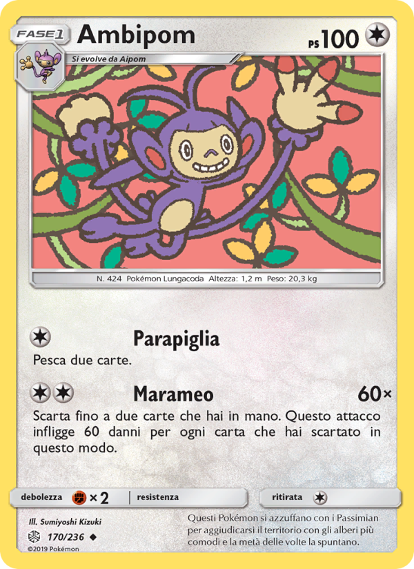 Ambipom 170/271 — Cosmic Eclipse (Italian Pokémon TCG card)