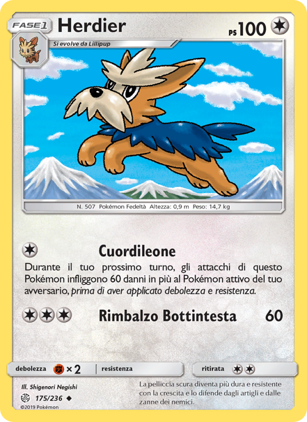 Herdier 175/271 — Cosmic Eclipse (Italian Pokémon TCG card)