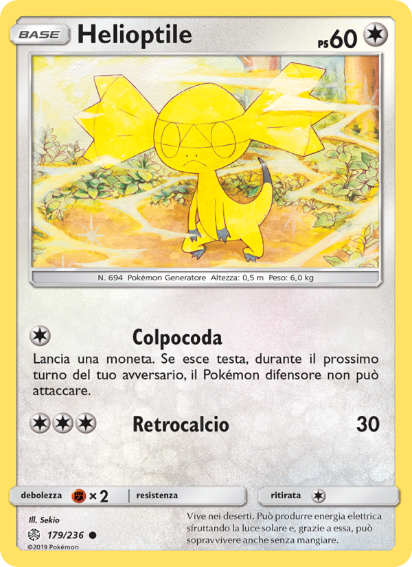 Helioptile 179/271 — Cosmic Eclipse (Italian Pokémon TCG card)