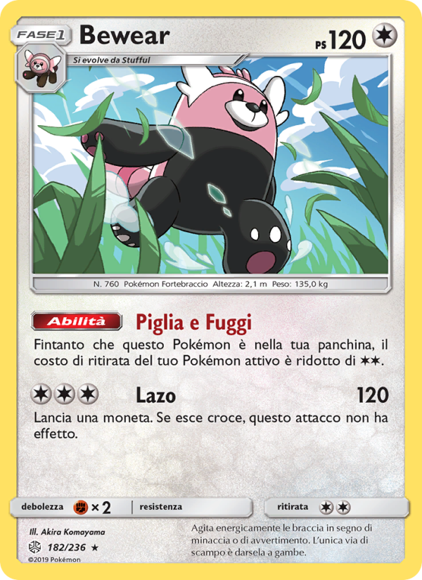 Bewear 182/271 — Cosmic Eclipse (Italian Pokémon TCG card)