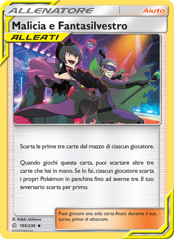 Malicia e Fantasilvestro 186/271 — Cosmic Eclipse (Italian Pokémon TCG card)