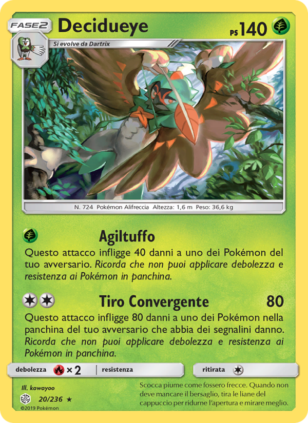 Decidueye 020/271 — Cosmic Eclipse (Italian Pokémon TCG card)