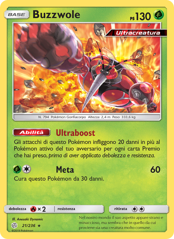 Buzzwole 021/271 — Cosmic Eclipse (Italian Pokémon TCG card)