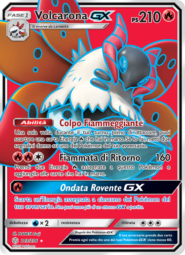 Volcarona GX 213/271 — Cosmic Eclipse (Italian Pokémon TCG card)