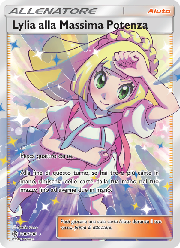 Lylia alla Massima Potenza 230/271 — Cosmic Eclipse (Italian Pokémon TCG card)