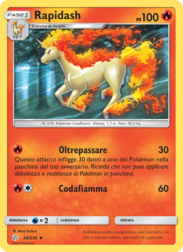 Rapidash 024/271 — Cosmic Eclipse (Italian Pokémon TCG card)