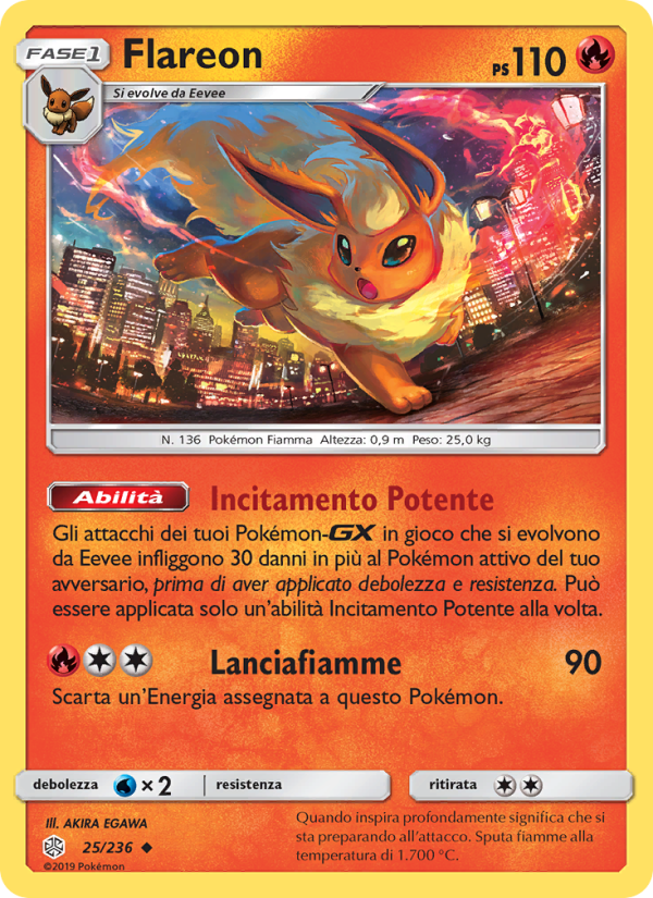 Flareon 025/271 — Cosmic Eclipse (Italian Pokémon TCG card)