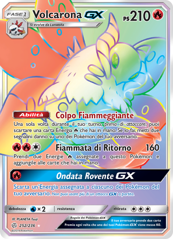 Volcarona GX 252/271 — Cosmic Eclipse (Italian Pokémon TCG card)