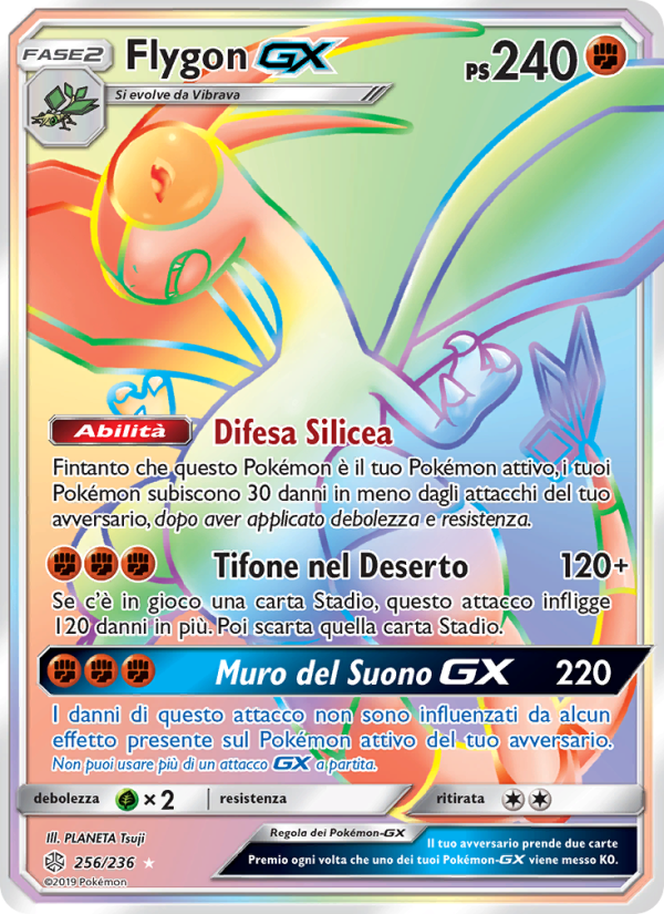 Flygon GX 256/271 — Cosmic Eclipse (Italian Pokémon TCG card)