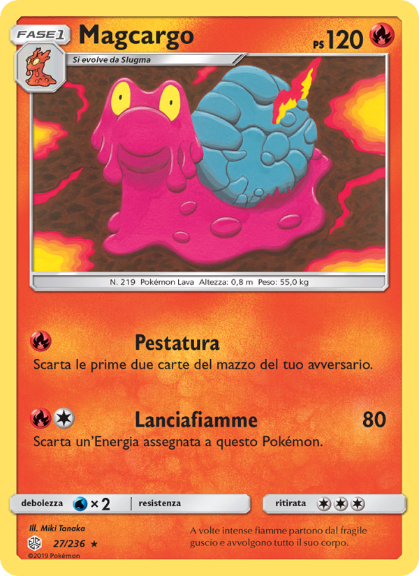 Magcargo 027/271 — Cosmic Eclipse (Italian Pokémon TCG card)