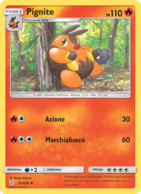 Pignite 032/271 — Cosmic Eclipse (Italian Pokémon TCG card)