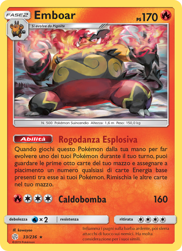 Emboar 033/271 — Cosmic Eclipse (Italian Pokémon TCG card)