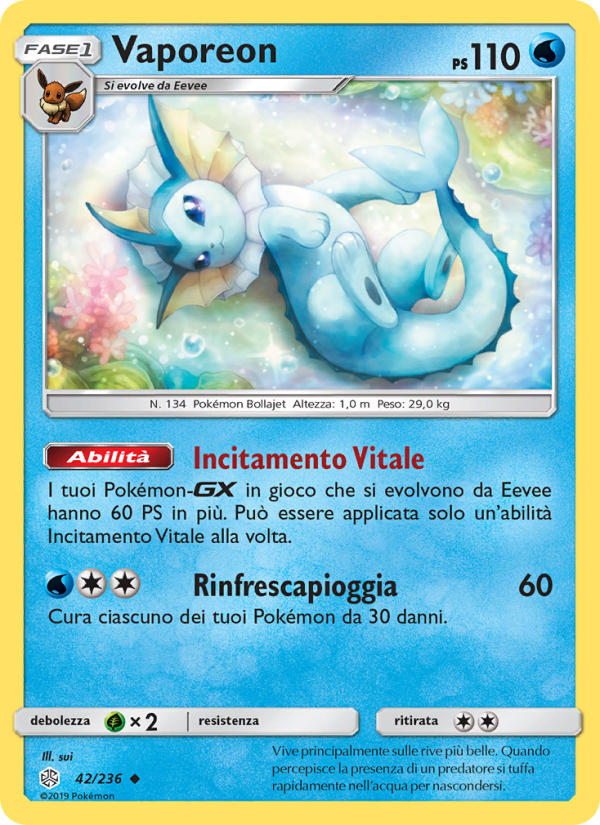 Vaporeon 042/271 — Cosmic Eclipse (Italian Pokémon TCG card)