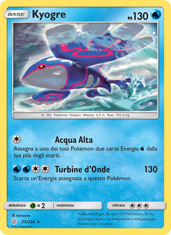 Kyogre 053/271 — Cosmic Eclipse (Italian Pokémon TCG card)
