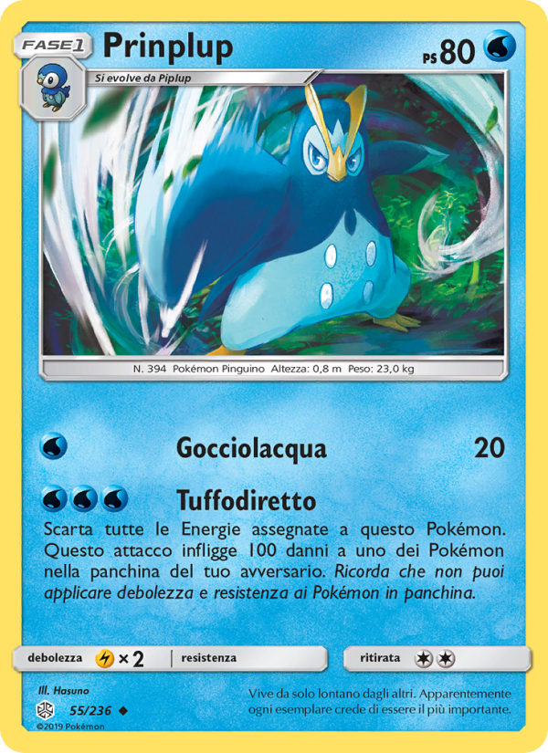 Prinplup 055/271 — Cosmic Eclipse (Italian Pokémon TCG card)