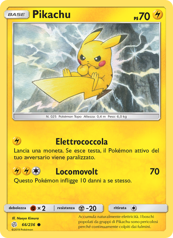 Pikachu 066/271 — Cosmic Eclipse (Italian Pokémon TCG card)