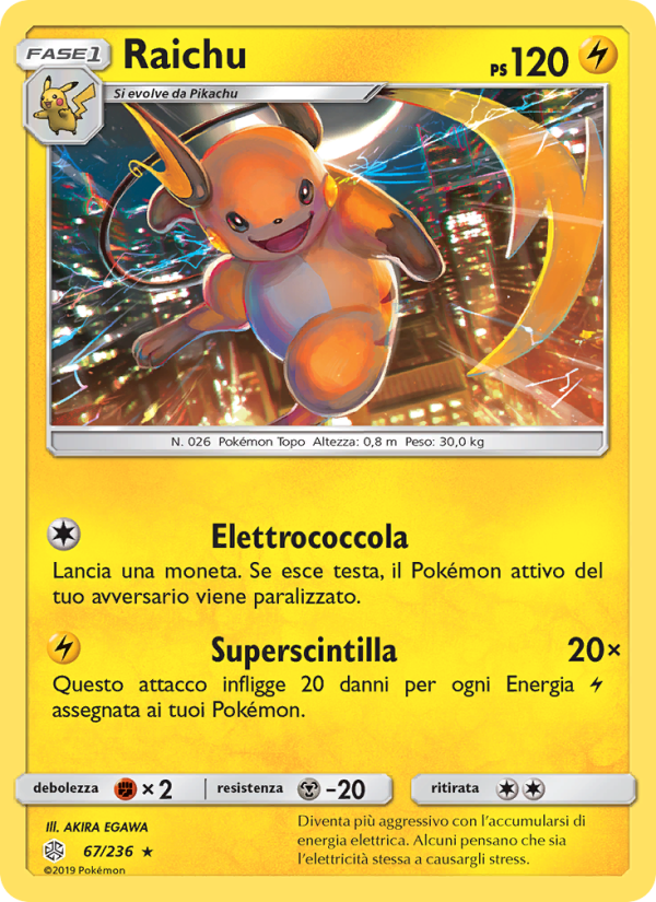 Raichu 067/271 — Cosmic Eclipse (Italian Pokémon TCG card)