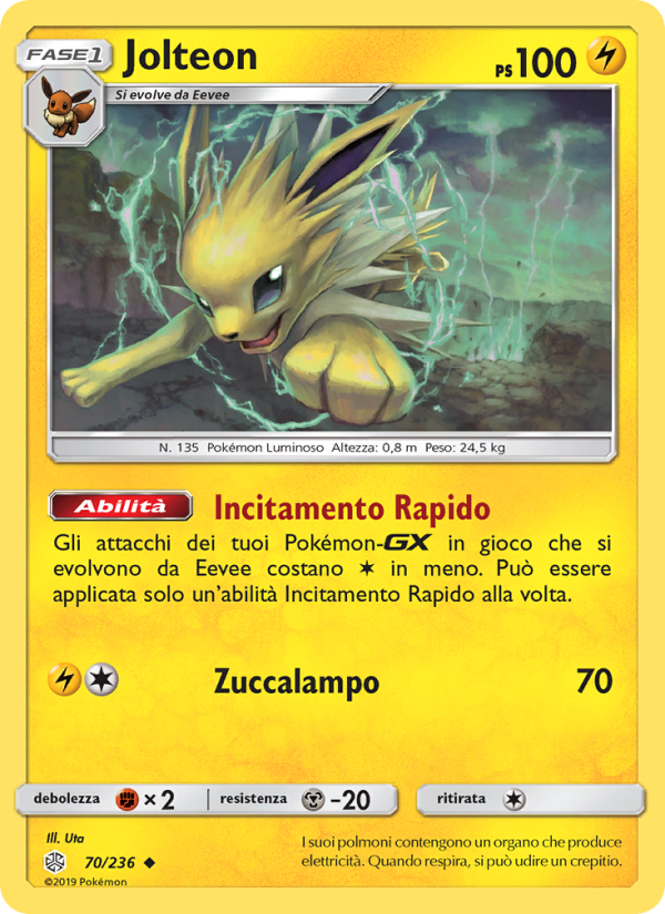 Jolteon 070/271 — Cosmic Eclipse (Italian Pokémon TCG card)