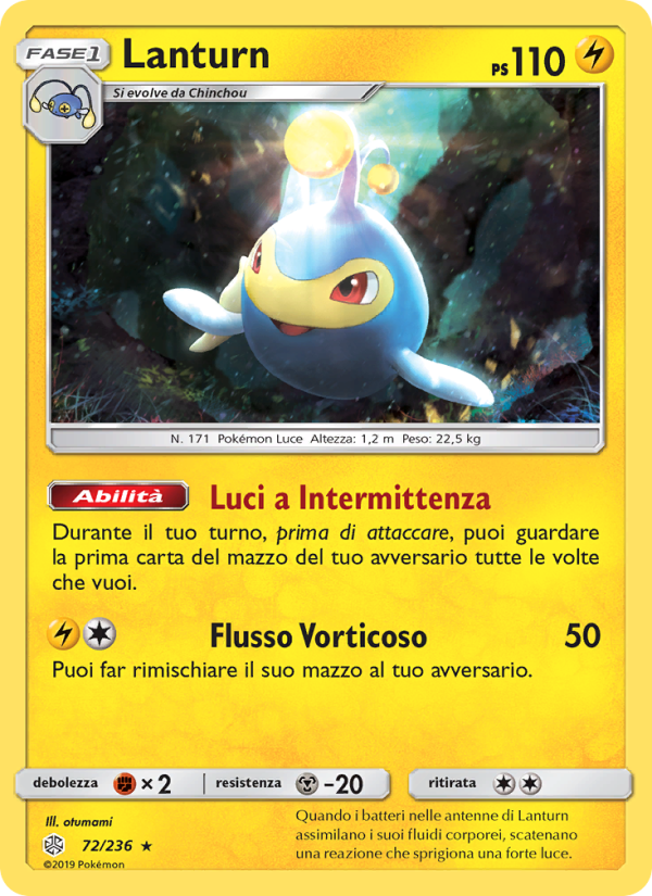 Lanturn 072/271 — Cosmic Eclipse (Italian Pokémon TCG card)