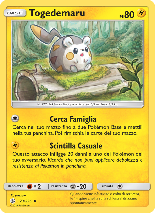 Togedemaru 073/271 — Cosmic Eclipse (Italian Pokémon TCG card)