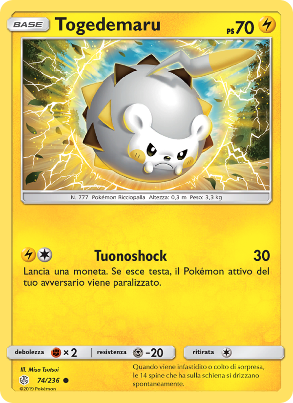 Togedemaru 074/271 — Cosmic Eclipse (Italian Pokémon TCG card)