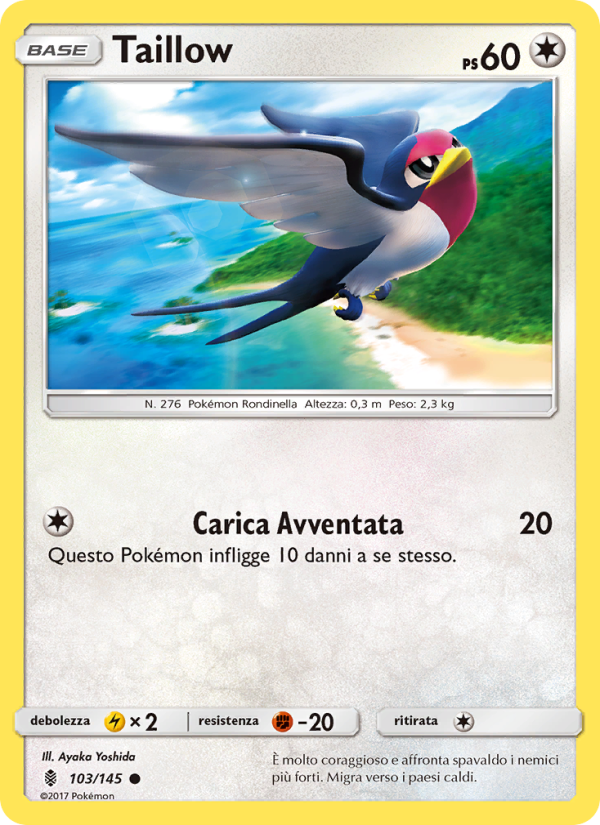 Taillow 103/169 — Guardians Rising (Italian Pokémon TCG card)