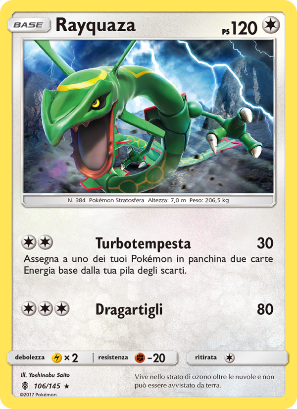 Rayquaza 106/169 — Guardians Rising (Italian Pokémon TCG card)