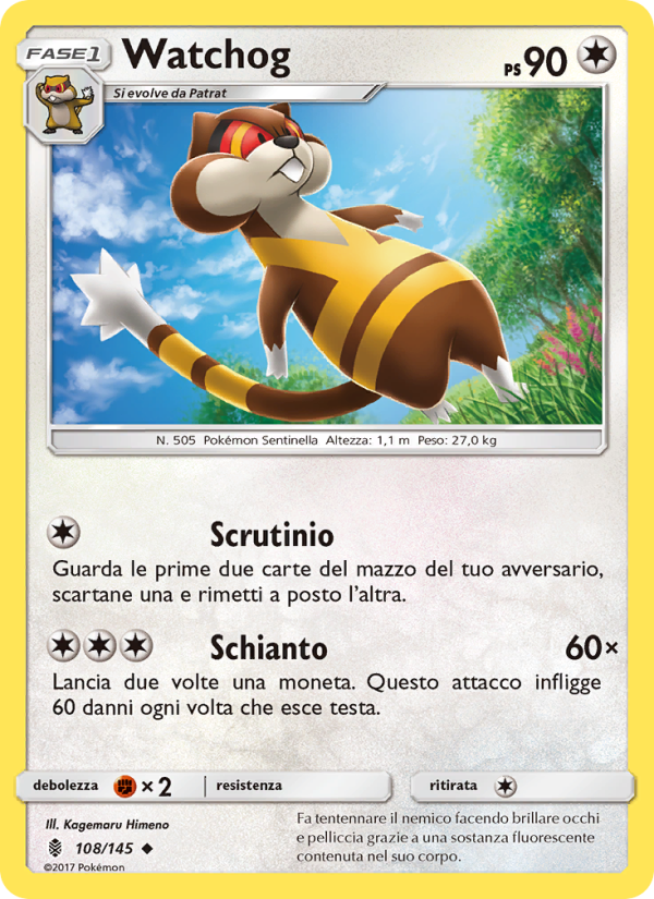 Watchog 108/169 — Guardians Rising (Italian Pokémon TCG card)