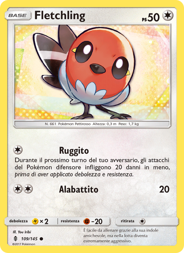 Fletchling 109/169 — Guardians Rising (Italian Pokémon TCG card)