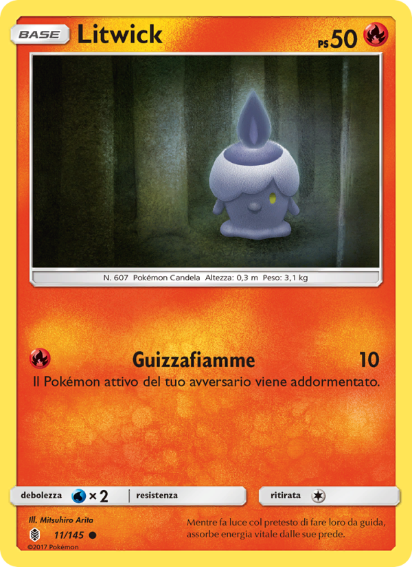 Litwick 011/169 — Guardians Rising (Italian Pokémon TCG card)
