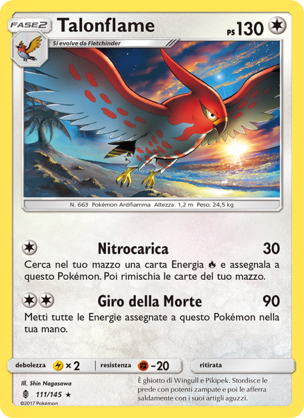 Talonflame 111/169 — Guardians Rising (Italian Pokémon TCG card)