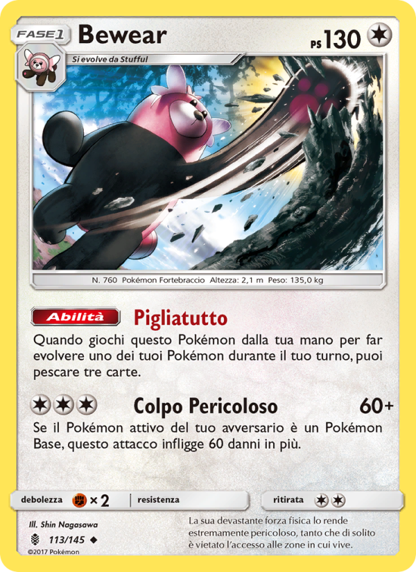 Bewear 113/169 — Guardians Rising (Italian Pokémon TCG card)