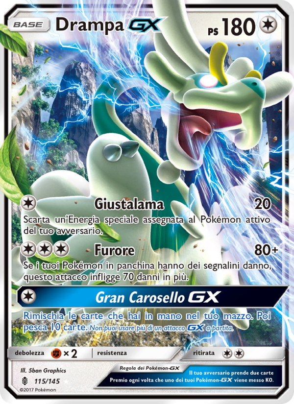 Drampa GX 115/169 — Guardians Rising (Italian Pokémon TCG card)
