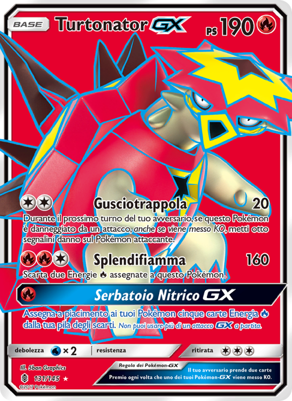 Turtonator GX 131/169 — Guardians Rising (Italian Pokémon TCG card)