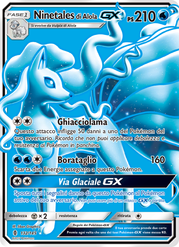 Ninetales di Alola GX 132/169 — Guardians Rising (Italian Pokémon TCG card)