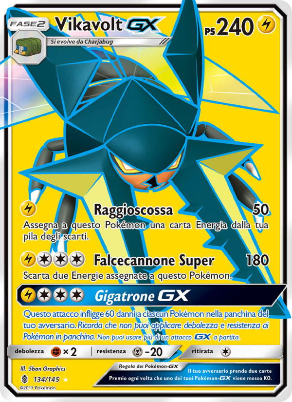 Vikavolt GX 134/169 — Guardians Rising (Italian Pokémon TCG card)
