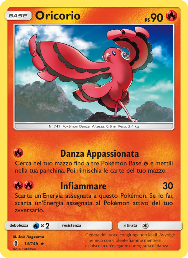 Oricorio 014/169 — Guardians Rising (Italian Pokémon TCG card)