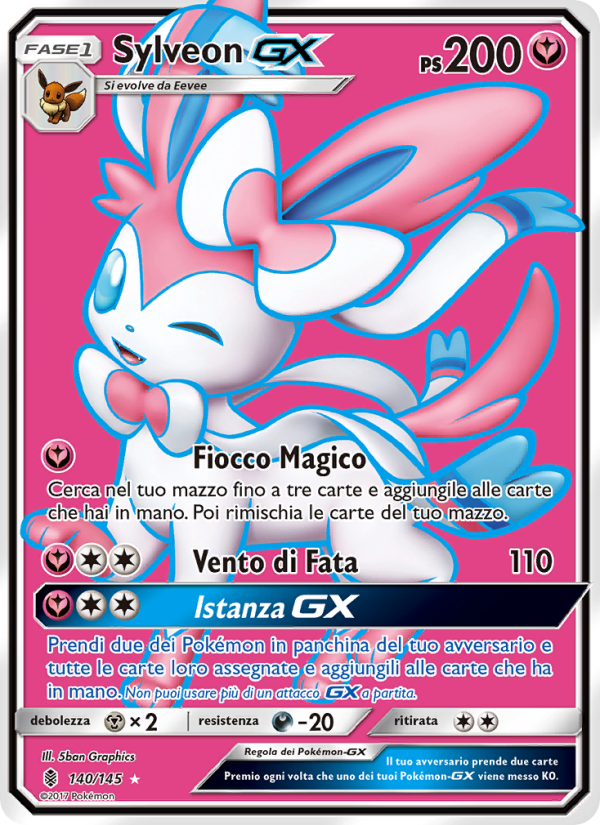 Sylveon GX 140/169 — Guardians Rising (Italian Pokémon TCG card)