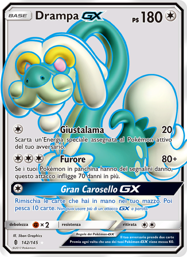 Drampa GX 142/169 — Guardians Rising (Italian Pokémon TCG card)