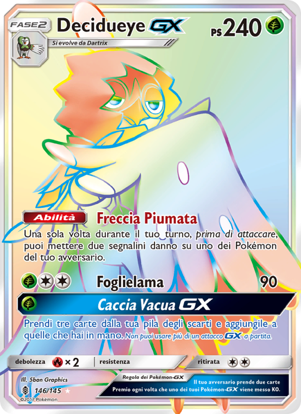 Decidueye GX 146/169 — Guardians Rising (Italian Pokémon TCG card)