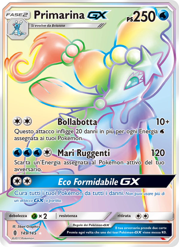 Primarina GX 149/169 — Guardians Rising (Italian Pokémon TCG card)