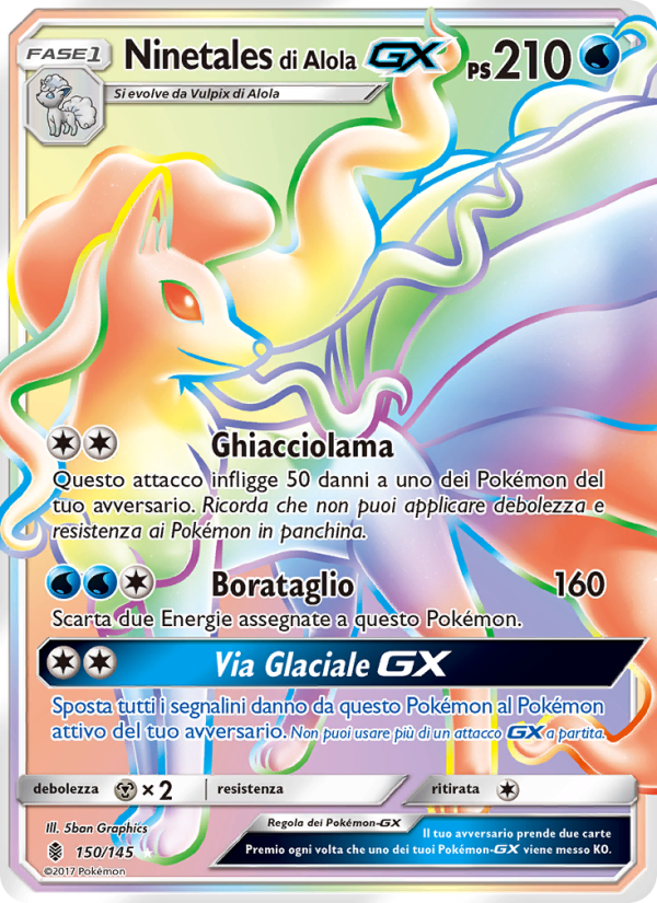 Ninetales di Alola GX 150/169 — Guardians Rising (Italian Pokémon TCG card)