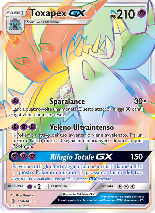 Toxapex GX 154/169 — Guardians Rising (Italian Pokémon TCG card)