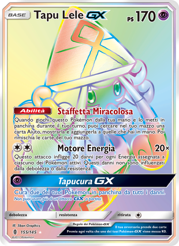 Tapu Lele GX 155/169 — Guardians Rising (Italian Pokémon TCG card)