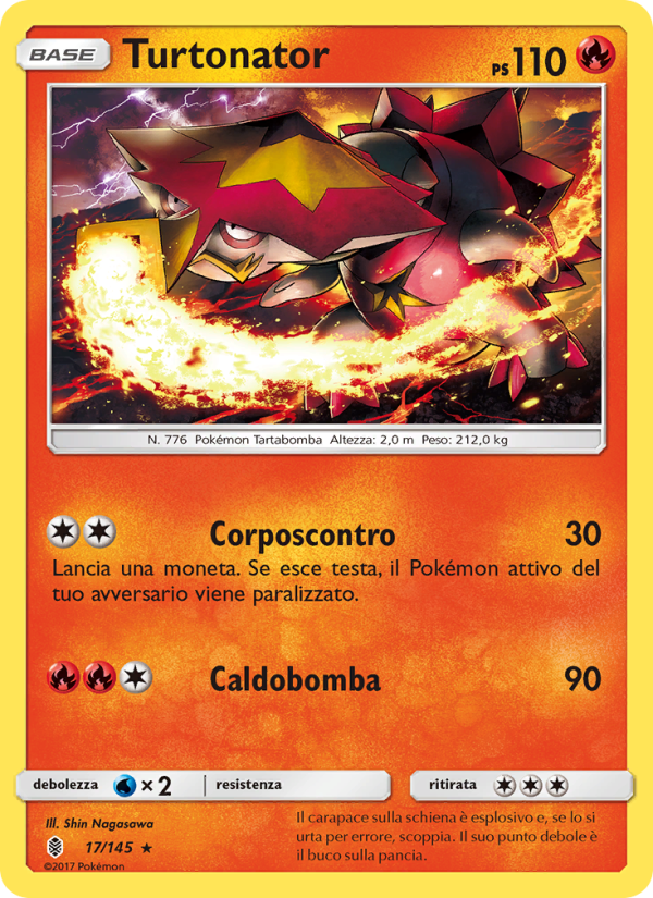 Turtonator 017/169 — Guardians Rising (Italian Pokémon TCG card)