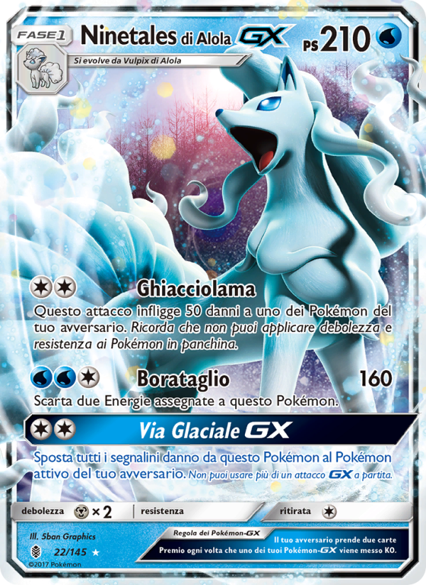 Ninetales di Alola GX 022/169 — Guardians Rising (Italian Pokémon TCG card)